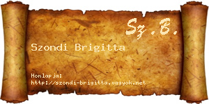 Szondi Brigitta névjegykártya